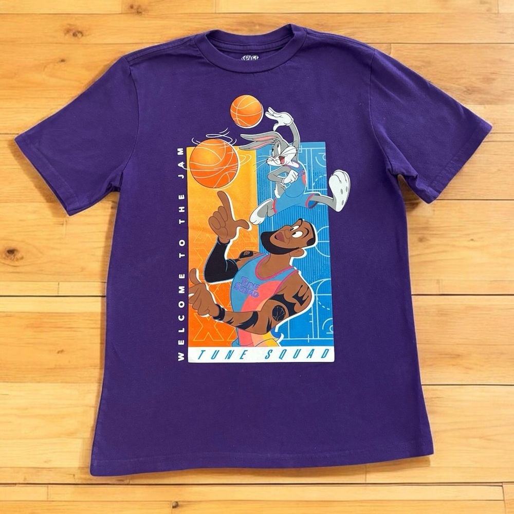 Looney Toons Space Jam Basketball Graphic Tee Boys Youth Size 10/12